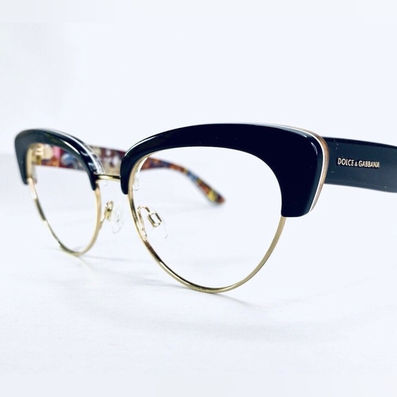 Dolce & Gabbana Black/Gold Cats Eye Glasses Italy DG3247 3033 53 16 140 - Picture 3 of 16